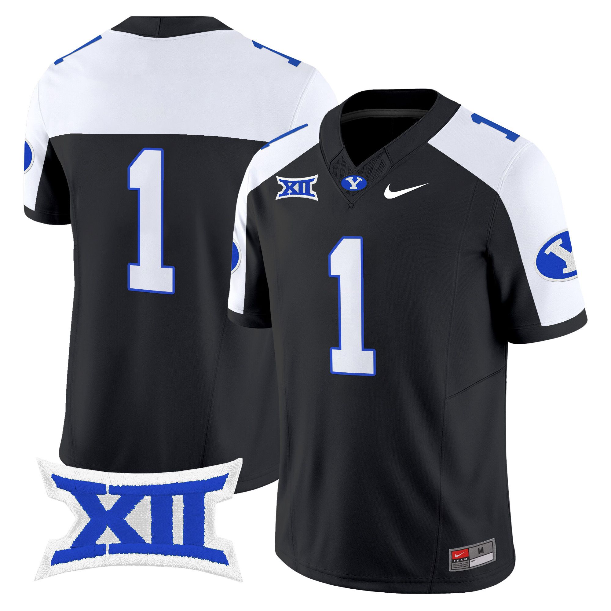 Men BYU Cougars #1 No Name Black Nike 2024 Vapor Limited NCAA Jersey->more ncaa teams->NCAA Jersey